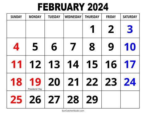 February 2024 Calendar (Free Printable) – DIY Projects, Patterns, Monograms, Designs, Templates