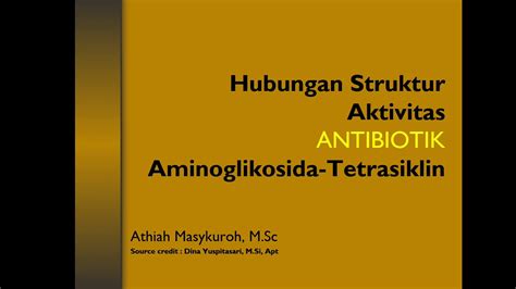 HKSA Antibiotik Aminoglikosida & Tetrasiklin - Kuliah Online KIMIA ...