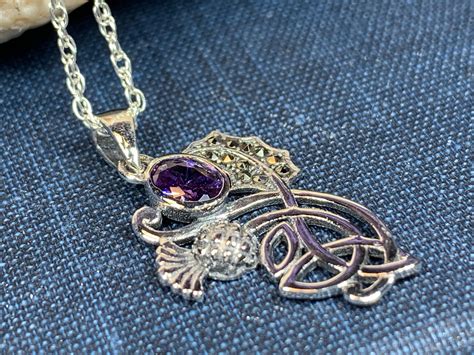 Thistle Necklace, Celtic Jewelry, Trinity Knot Jewelry, Scotland ...