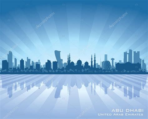 Abu Dhabi UAE city skyline vector silhouette — Stock Vector ...