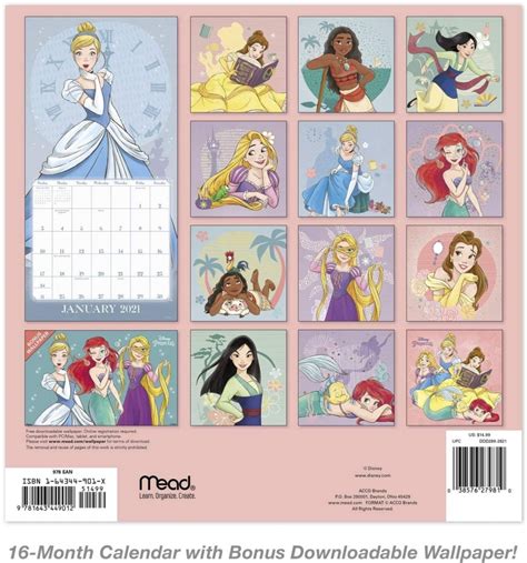 Printable Disney Princess Calendar 2021 Disney Princess Free | Images and Photos finder