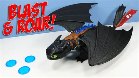 How to Train Your Dragon Blast & Roar Glowing Disc Launcher Toothless ...