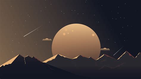 3840x2160 Minimalist Mountains Night 4k 4K ,HD 4k Wallpapers,Images ...