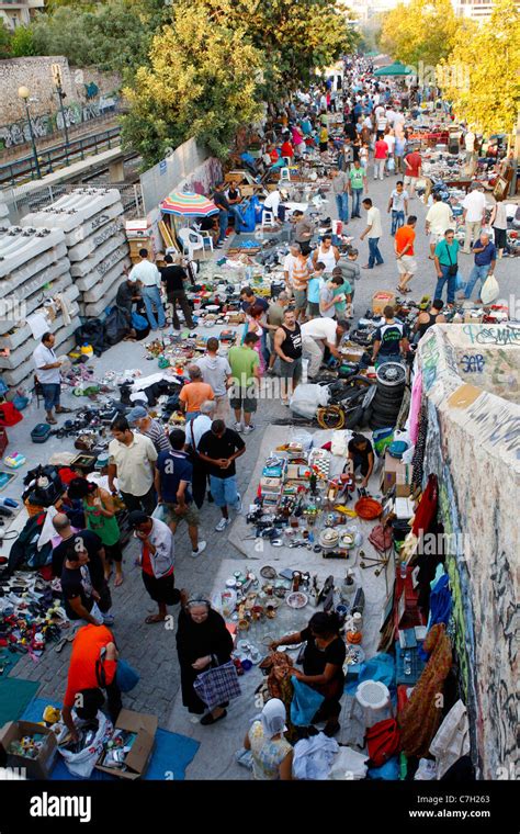 Flea market at Gazi district Athens Greece Stock Photo - Alamy