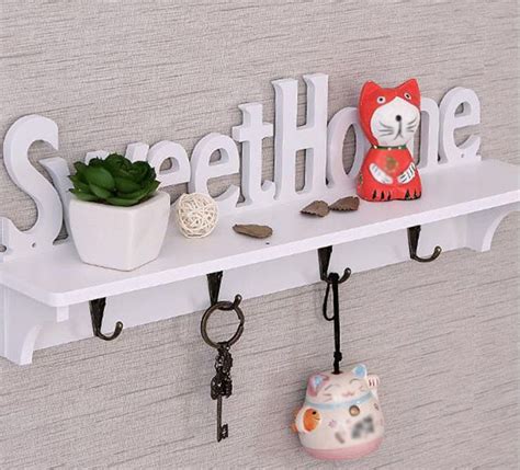 US $17.99 Sweet Home Key Holder for Wall 4 Hooks Rack Mail Organizer ...