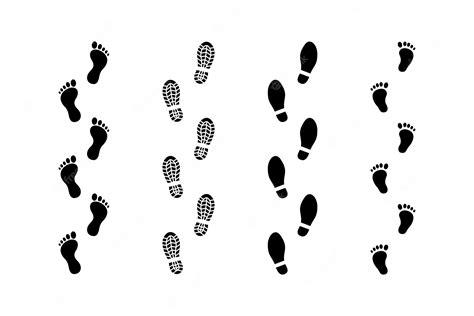 Premium Vector | Set of human foot steps illustration vector