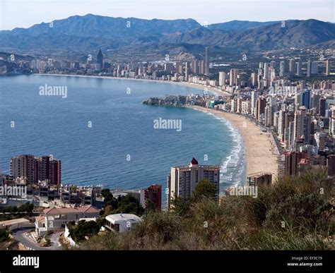 Benidorm Skyline as viewed from the Benidorm Cross Stock Photo - Alamy