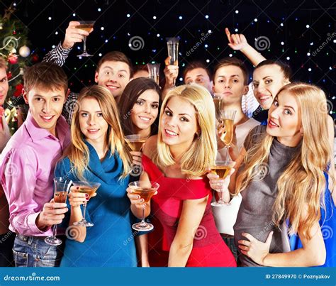 Group People Dancing At Party. Stock Photo - Image: 27849970