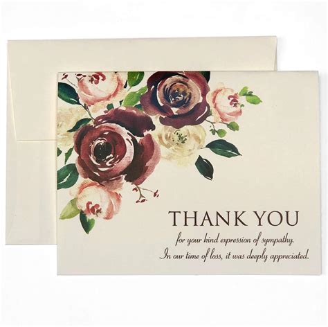 Amazon.com : Funeral Thank You Cards With Envelopes - Sympathy ...