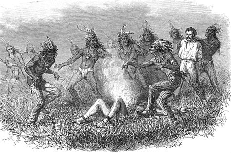 Group Of Native Americans Killing White Settlers 1868 Stock Photo - Download Image Now - iStock