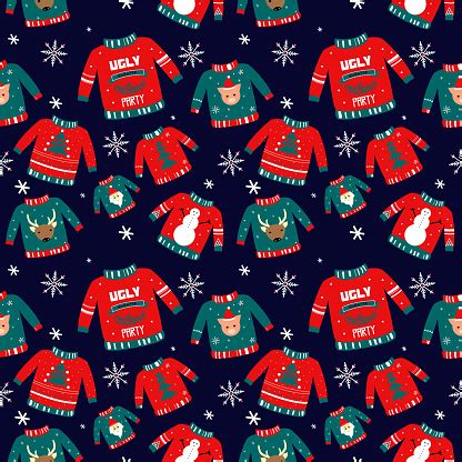 Christmas Ugly Sweater Pattern Stock Illustration - Download Image Now ...