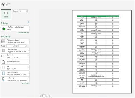 Print Entire Sheet on One Page (Using the "Fit to Page" Feature)