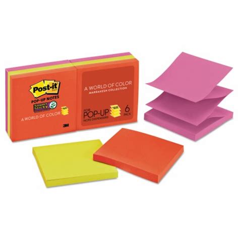 Post-it® Dispenser Notes Super Sticky NOTE,3X3 POP UP SS,AST R330-6SSAN ...