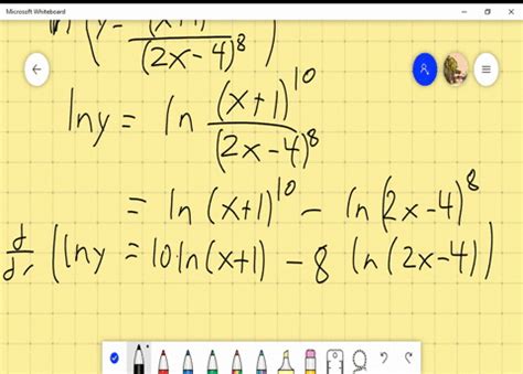 SOLVED:Logarithmic differentiation Use logarithmic differentiation to evaluate f^'(x). f(x)=(2 x ...