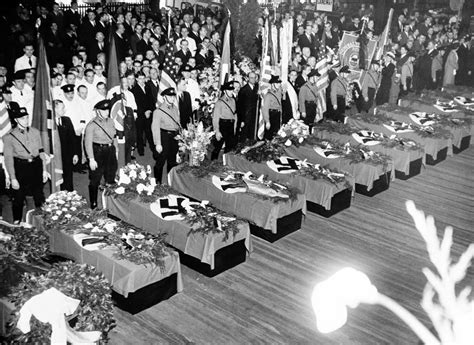 Funeral services for the 28 Germans who lost their lives in the Hindenburg disaster, 1937 - Rare ...