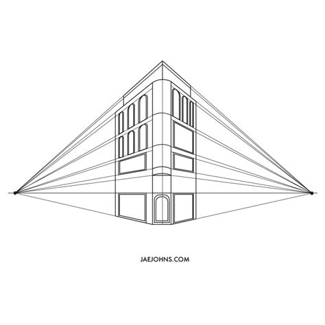 2 Point Perspective Drawing Of A Building