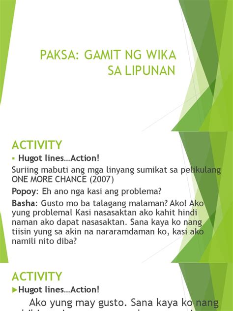 Komunikasyon 4.1 - Gamit NG Wika | PDF