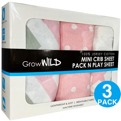 Pack N Play Fitted Sheets 3-Pack | Precious Pink | Grow Wild