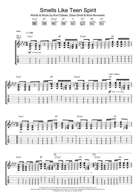 Smells Like Teen Spirit by Nirvana - Guitar Tab - Guitar Instructor