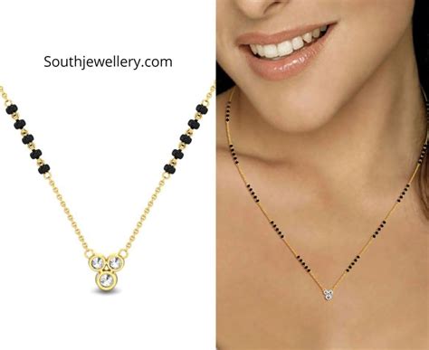 short mangalsutra designs | Gold mangalsutra designs, Black beads mangalsutra design, Black ...