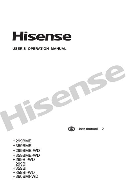 Hisense User Manual Manual For H299BI-WD | PDF | Refrigerator | Ac Power Plugs And Sockets