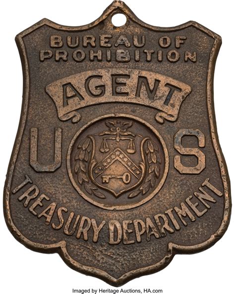 Law Enforcement: 1920s Bureau of Prohibition Badge.... | Lot #43211 ...