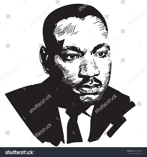 Martin Luther King Black White Hand Stock Vector (Royalty Free ...