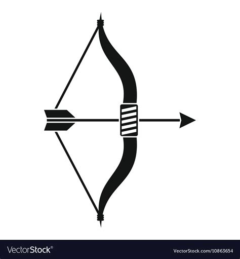 Bow and arrow icon simple style Royalty Free Vector Image