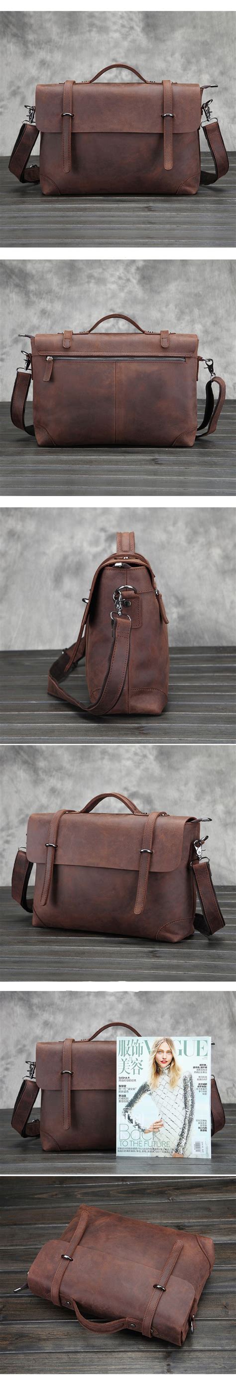 Handmade Vintage Leather Briefcase/Backpack, Men Messenger Bag, Laptop ...