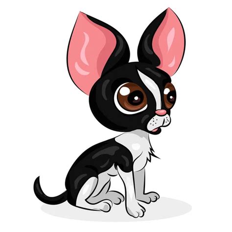 cartoon cute funny vector chihuahua dog at the white background — Stock Vector © yasyarik.gmail ...