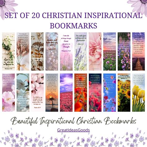 Printable Christian Inspirational Bookmarks Bible Verses - Etsy