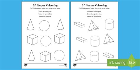 3D Shapes Colour Matching Activity - 3D Shapes Lesson Ideas