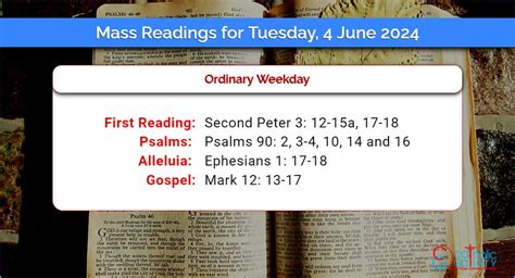 Daily Mass Readings for Tuesday, 4 June 2024 - Catholic Gallery