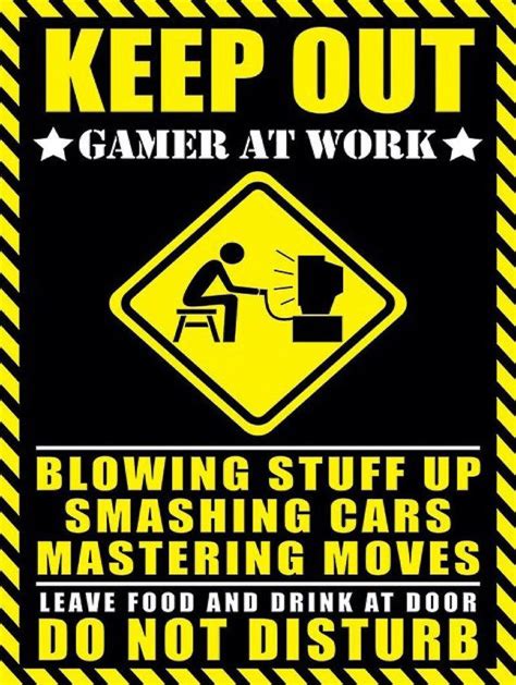 Keep Out Gamer At Work Funny Gaming Sign Metal Aluminium Sign Plaque Door Room Gift Gamer ...