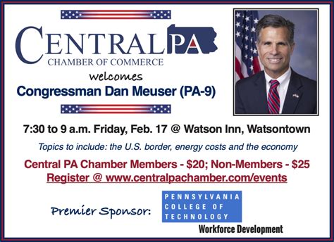 Legislative Event: Congressman Dan Meuser (PA-9) – Central PA Chamber ...