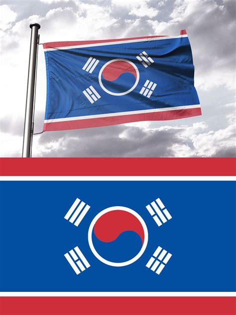 Fictional flag of United Korea (under South Korea) | Banderas del mundo ...