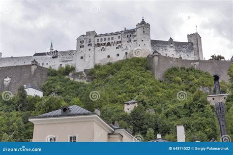 Salzburg Cityscape with Castle, Salzburger Land, Austria Stock Photo - Image of house ...