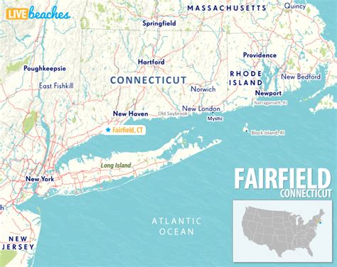 Map of Fairfield, Connecticut - Live Beaches