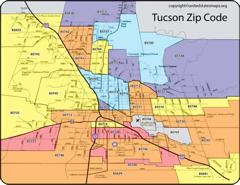 Tucson Zip Code Map | Map of Tucson Zip Codes