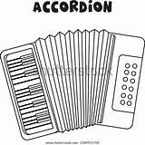 Accordion Musical Instrument Line Art Coloring Stock Vector Royalty  sketch template