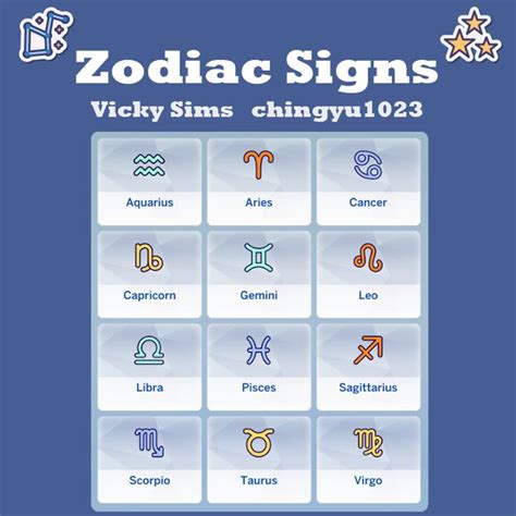 Zodiac Signs Mod | Vicky Sims (chingyu1023) | Sims 4 traits, The sims 4 ...