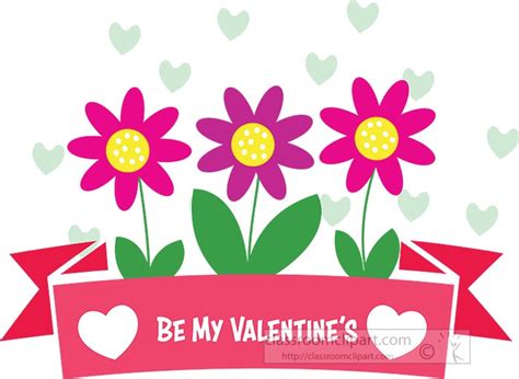 Valentines Day Clipart - be-my-valentines-day-garden-flowers-clipart - Classroom Clipart