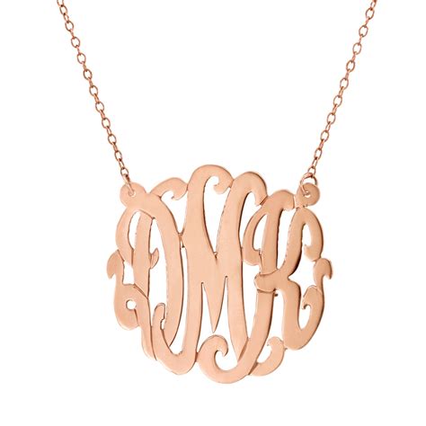 Rose Gold Monogram Necklace - Script - RosenberryRooms.com