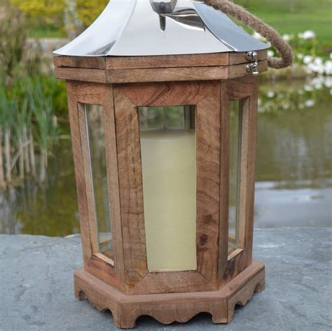 Large Reclaimed Wood Candle Lantern By Za Za Homes | notonthehighstreet.com