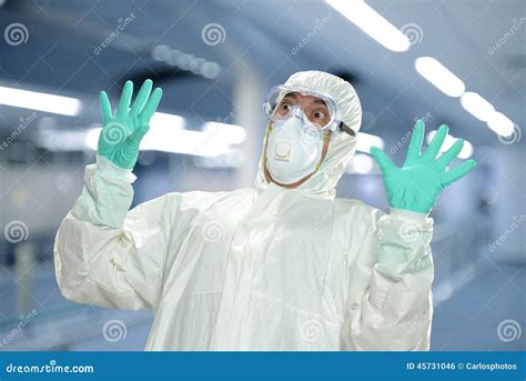 Scientist In Full Protective Hazmat Suit Stock Photo - Image: 45731046