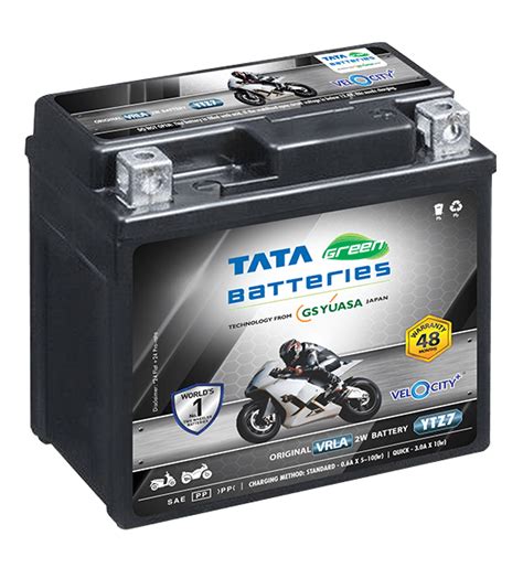 TATA Green YTZ7 12V 6ah VRLA Battery for Bikes & Scooters