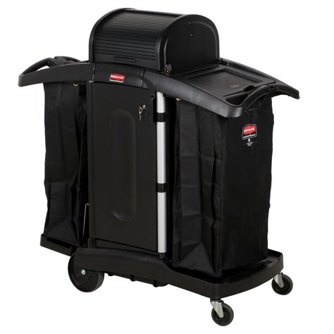 Rubbermaid FG9T7800BLA Executive High Security Housekeeping Cart