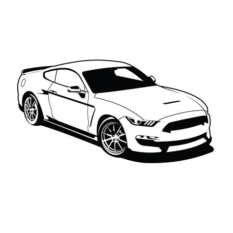 mustang muscle car black and white vector design 14721568 Vector Art at Vecteezy