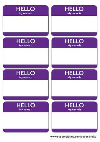 Violet Name Badges Printable Template | Free Printable Papercraft Templates