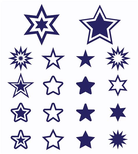 Blue star icon set 1228689 Vector Art at Vecteezy